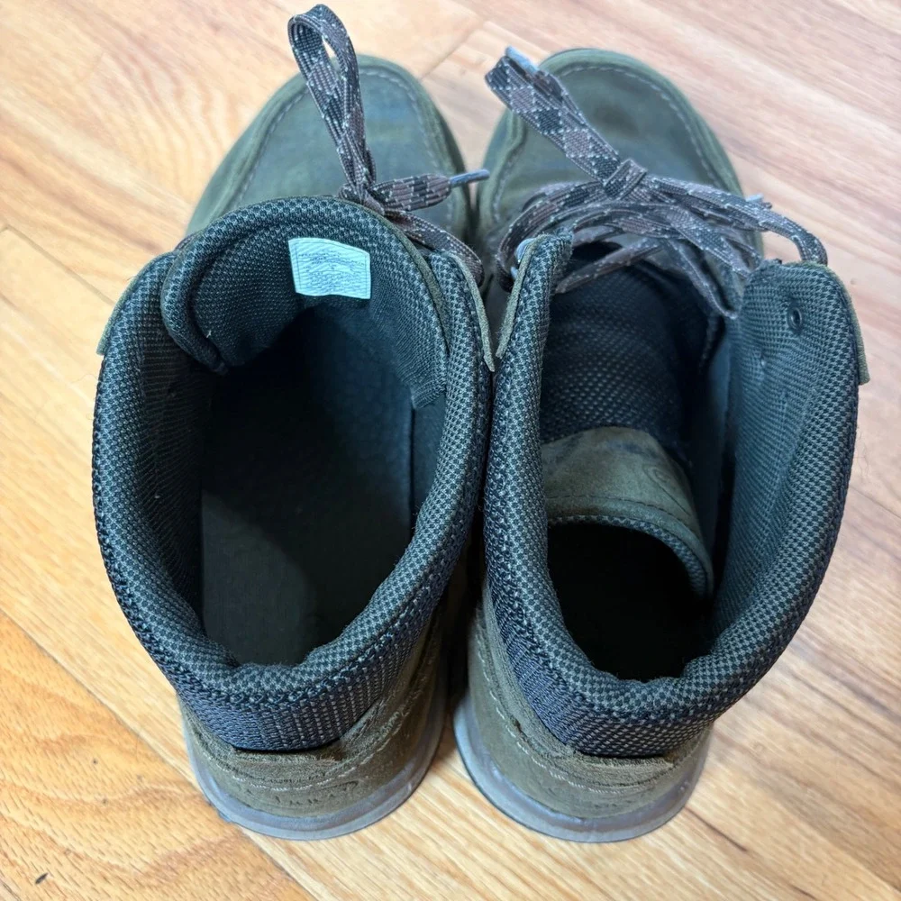 Chaco Mens Olive Green Suede Hiking Boots J105301 Mid Top Moc Toe Size 9